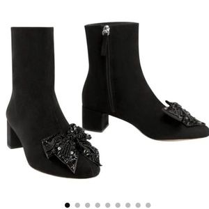 Black suede zara booties